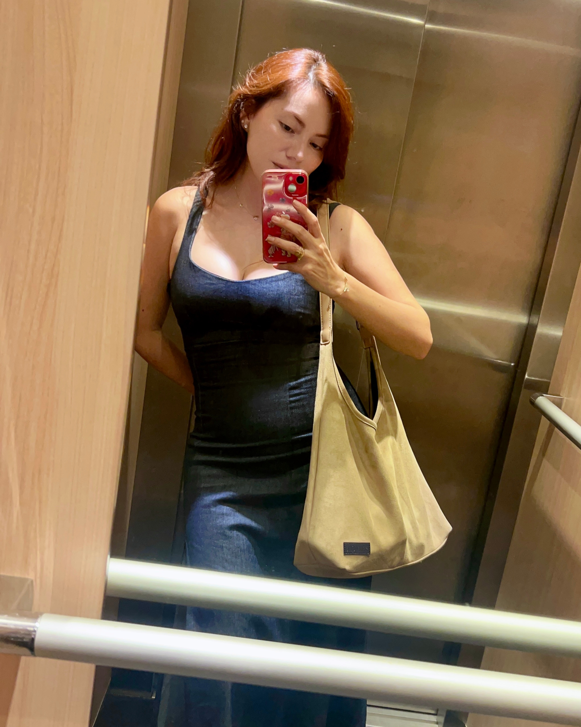Khaki Hobo Bag with Pouch