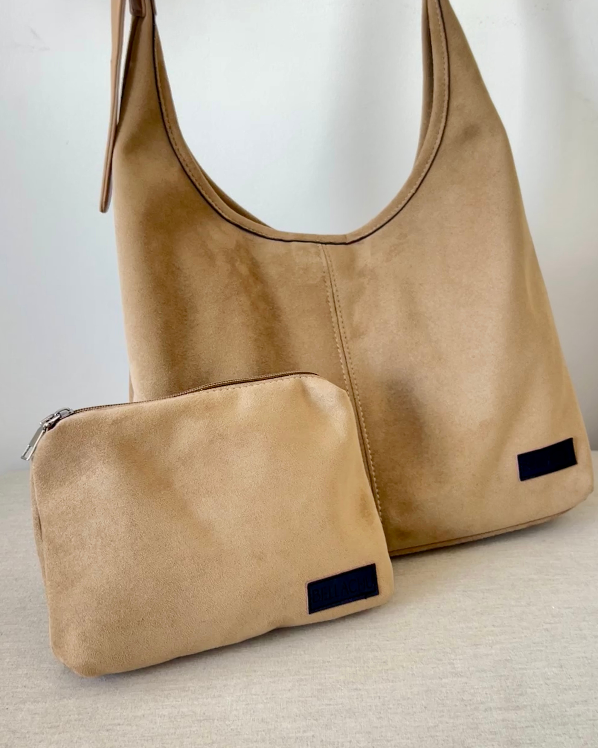 Khaki Hobo Bag with Pouch
